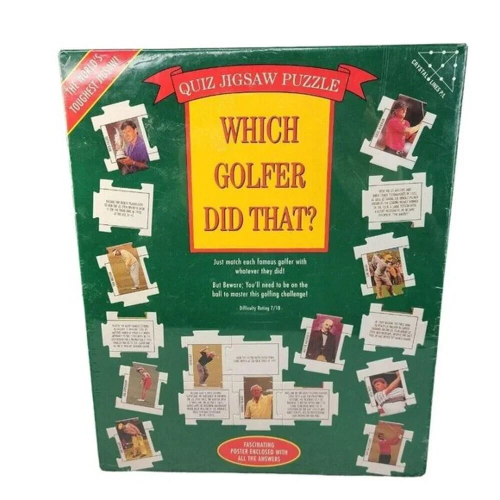 Golf Trivia Quiz Jigsaw Puzzle Which Golfer Did That Factory Sealed 1995 Vintage